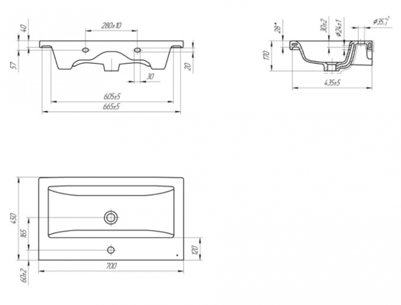 Тумба Diva 70 напольная Белая/Вотан, с умывальником Como 70