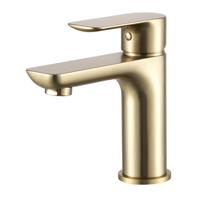 Смеситель для раковины Gappo G48-3 G1048-3 золотой сатин