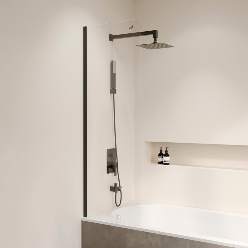 Шторка на ванну 50*150 RGW SC-056-B Чёрный/Прозрачное/6 мм(Easy)