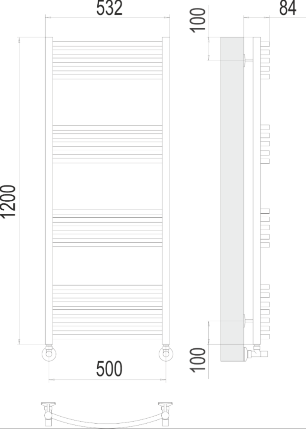 Полотенцесушитель TERMINUS Классик П22 500х1200