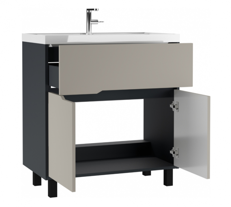 Тумба под ум. Classica 80 Karat Серый тауп В1 Домино DK3213T