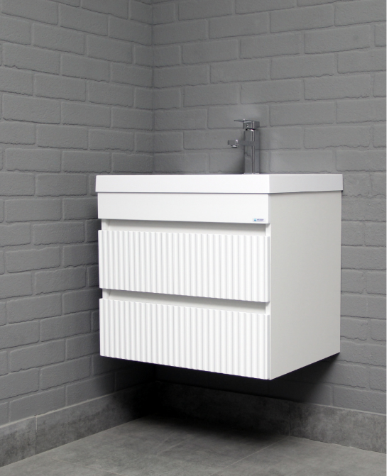 Тумба подвесная под умывальник "UNIT 60" Бриз с двумя ящиками В2 Айсберг DB3002T