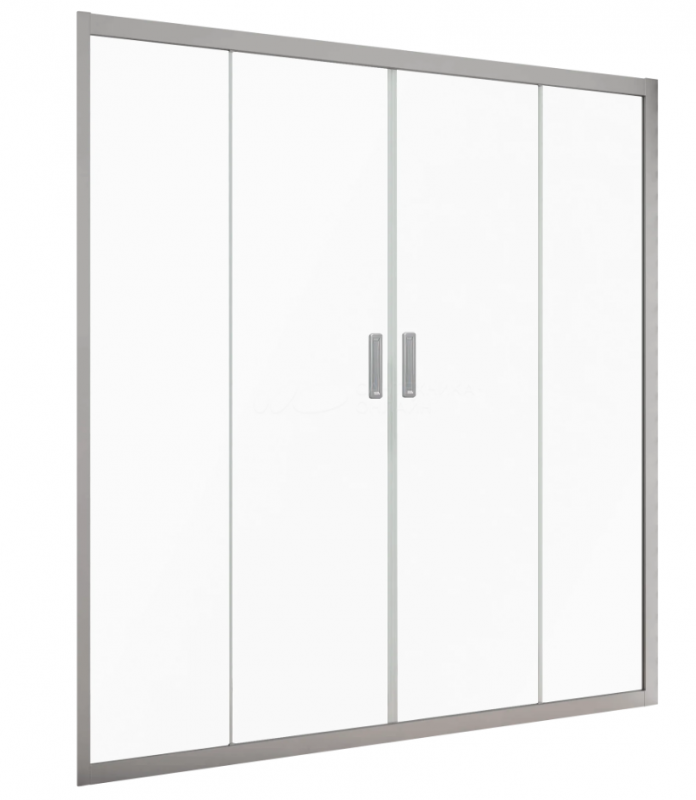 Душевая дверь в нишу Kubele DE019D4-MAT-MT 195 см, профиль матовый хром, стекло мат