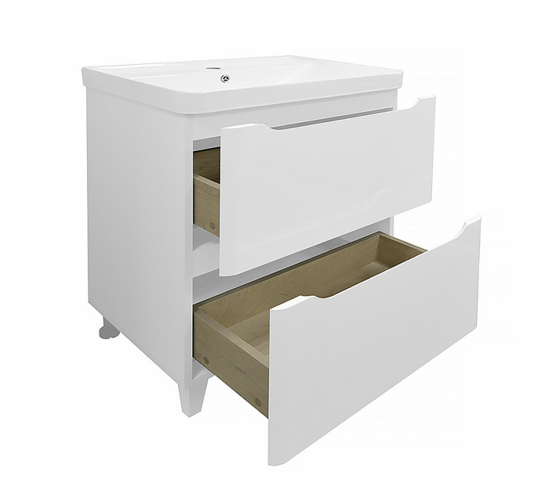 Комплект Тумба Azario LOTOS 70/2 Н 710х475х835 напольная с раковиной Monte 70 (CS00081986)