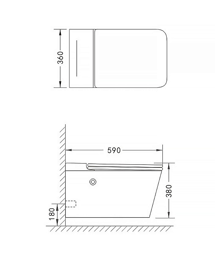 Унитаз импульсный Azario 360х590х380 напольный, квадр, быстрос сид мкрлфт, монтажная рама