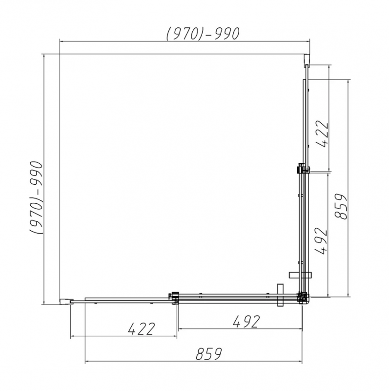 Душевой уголок Dice 1000х1000, VSS-4D100CL хром, стекло прозрачное, Vincea (333234)
