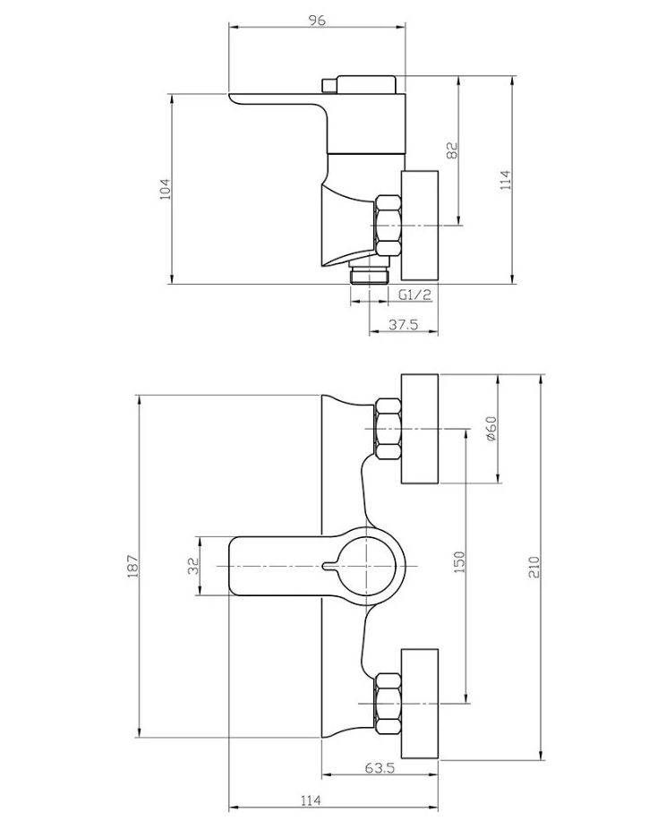 Душевая система для МГН с настенный рычажным смесителем с термостатом 9239