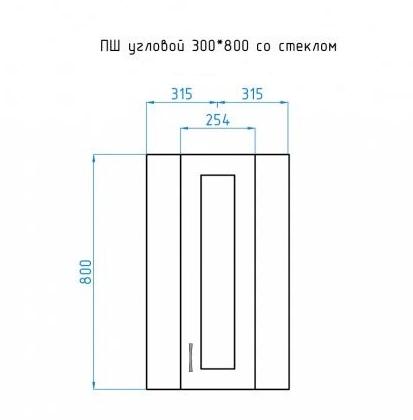 Зеркальный шкаф угловой Style Line Эко Стандарт 30 белый