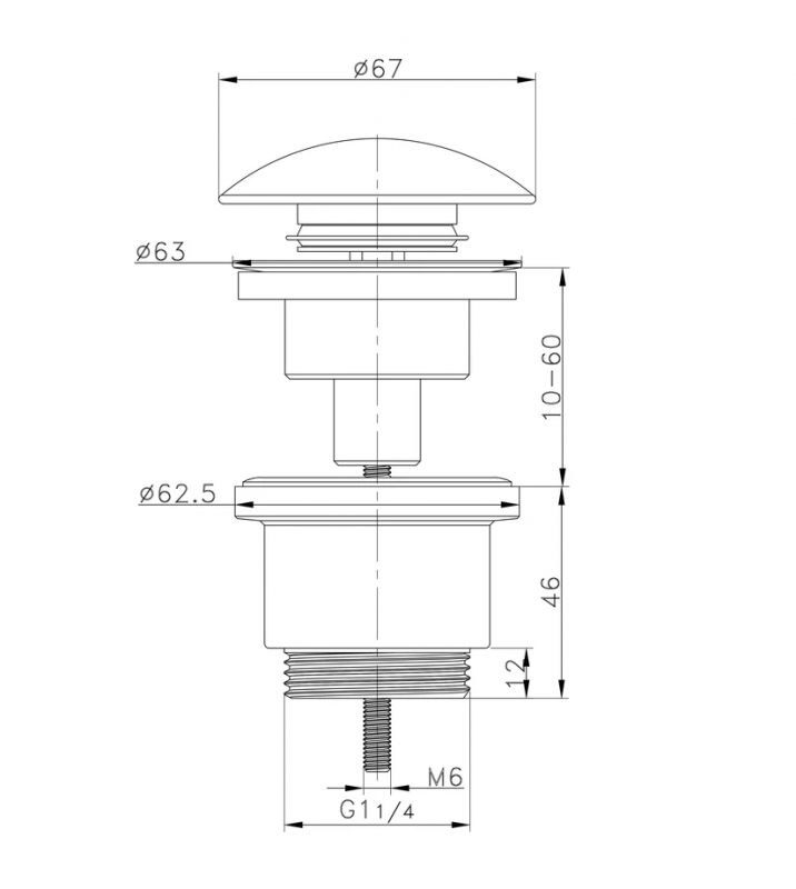 Донный клапан для раковины RAGLO золотой сатин R600.01.03