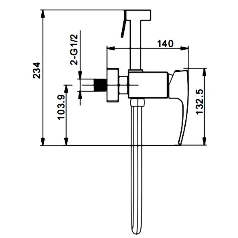 Смеситель с гигиеническим душем G2007-6 черный