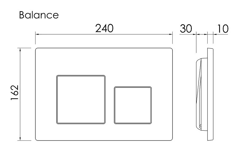 Кнопка смыва Balance, клавиши Square, брашированное золото CN12-002BG Ceramica Nova
