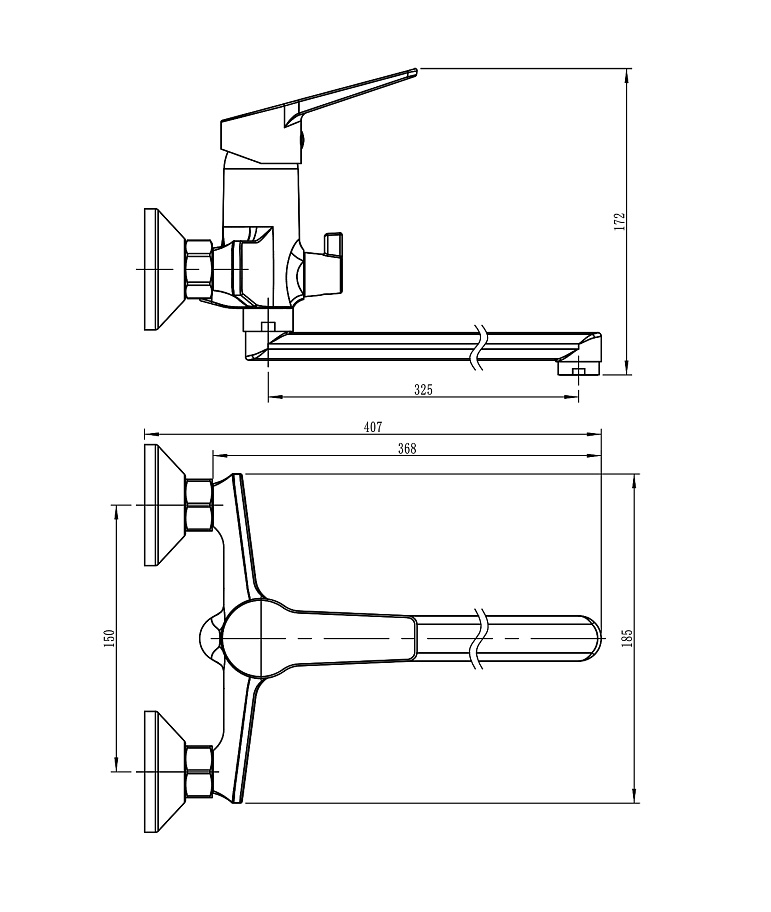 Смеситель для ванны с длинным изливом INESSA LORANTO LR90287000