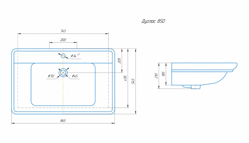 Умывальник Дуглас 85