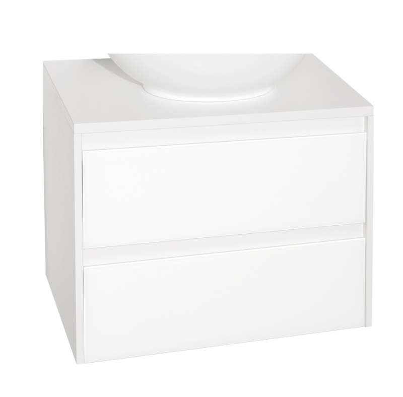 Тумба 70 "Монако" подвесная Слим (Марко) (2 ящ.) PLUS Бел/Бел Лакобель