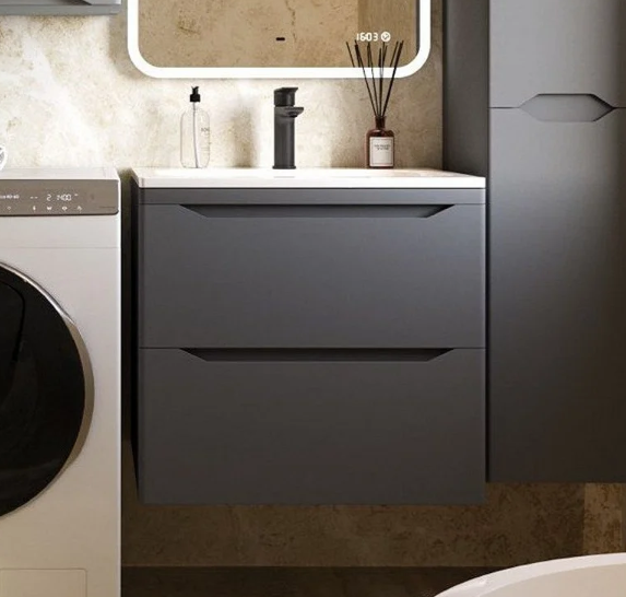 Тумба под раковину без столешницы Style Line Марелла 70 подвесная, антискрейтч, серая