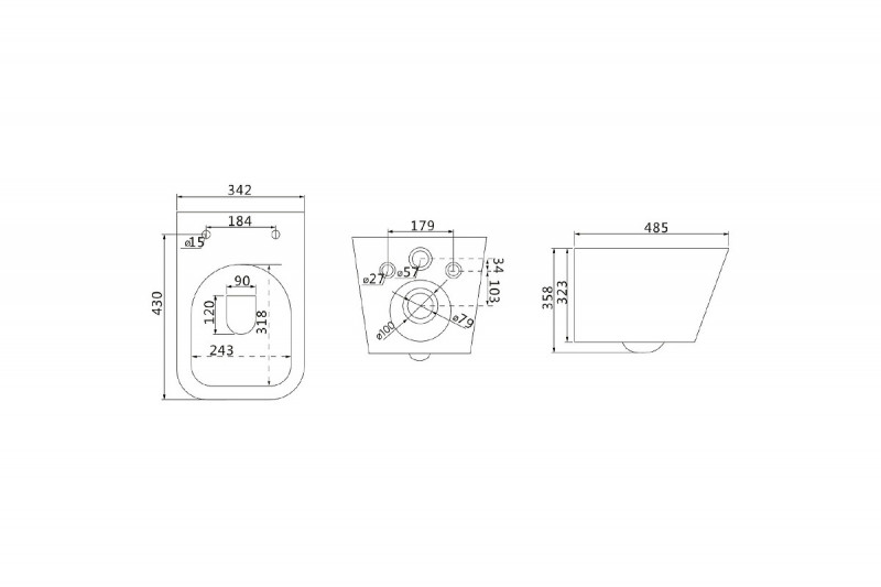 Унитаз Флорекс подвесной безободковый с сиденьем микролифт, белый глянец 9614001