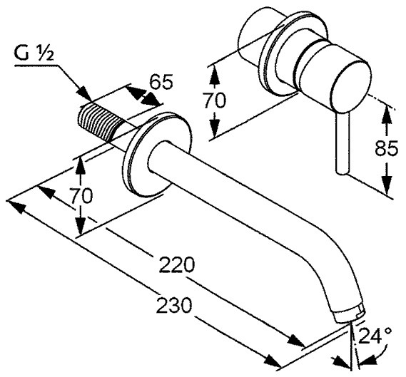 Смеситель KLUDI BOZZ SET 38245N076S для раковины настенный встраиваемый со скрытой частью в комплект