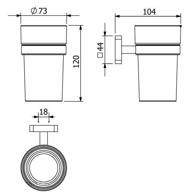Стаканчик с держателем подвесной KLUDI VELA S 25975N0 (брашированное золото)