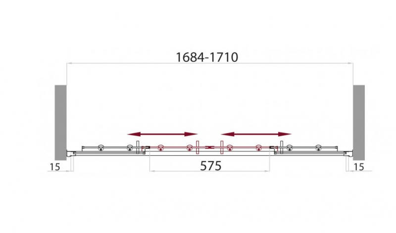 Шторка для ванны Uno BelBagno (229674) VF-2-170/145-P-Cr