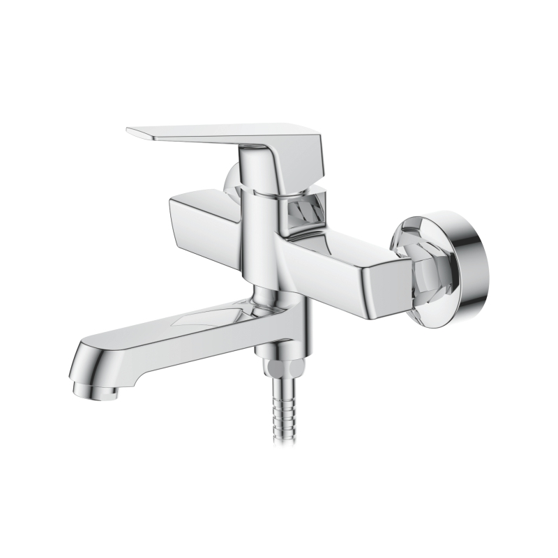 Смеситель для ванны LEDEME d-25 короткий поворотный излив (хром) 3181