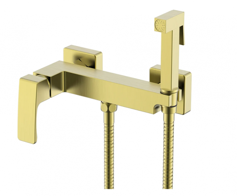 Смеситель с гигиеническим душем, сатин золотой R01.51.03 Raglo