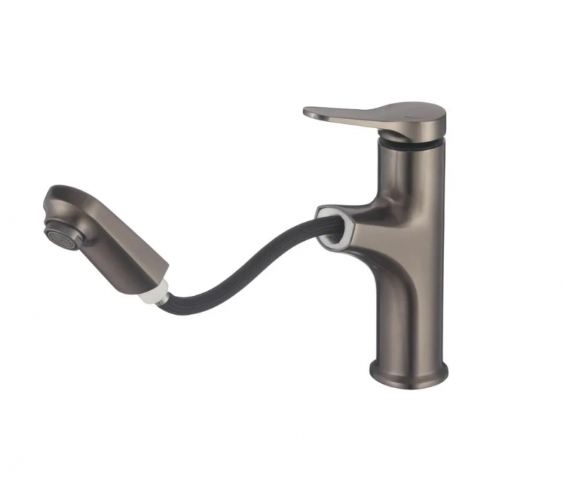 Смеситель для кухни D-Lin с выдвижной лейкой, графит D158367-S