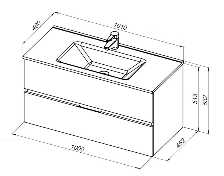 Тумба под раковину AQUANET Алвита new 100 велингтон табак подвесная