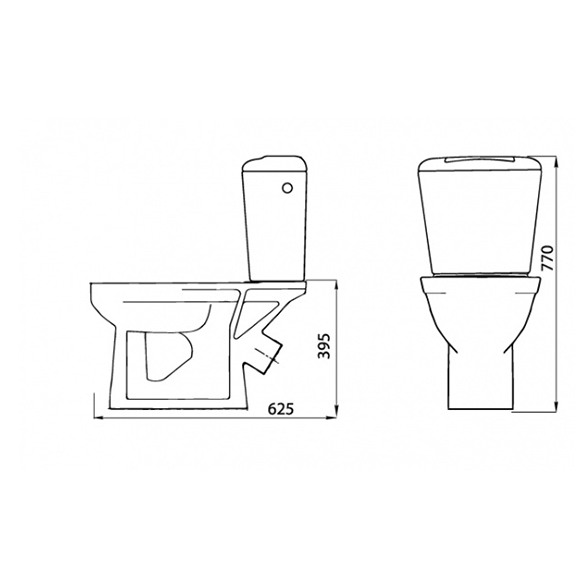 Унитаз-компакт Комфорт-стандарт (косой,нижний подвод, шток тарельч) (г.Лобня)