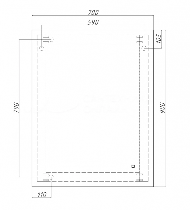 Зеркало Sansa Каракас 70х90 с подсветкой