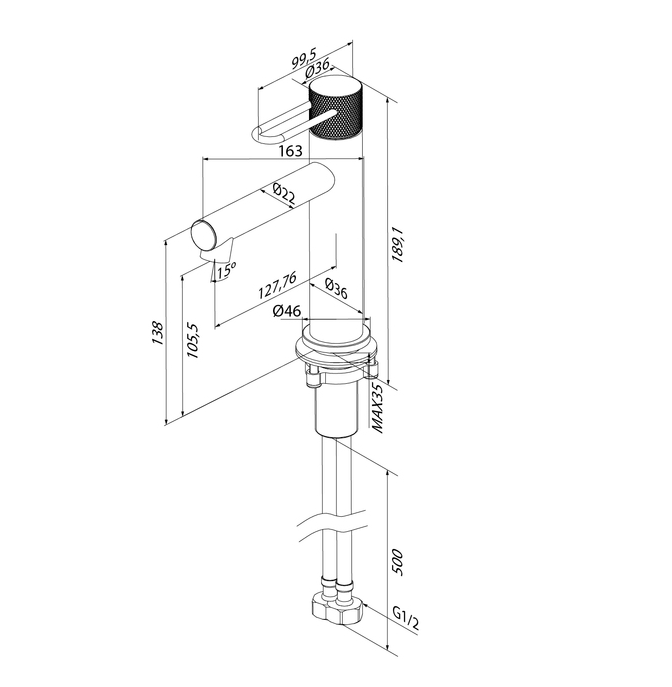 Смеситель для умывальника, глянцевый хром, Duna, IDDIS, DUNSB00i01