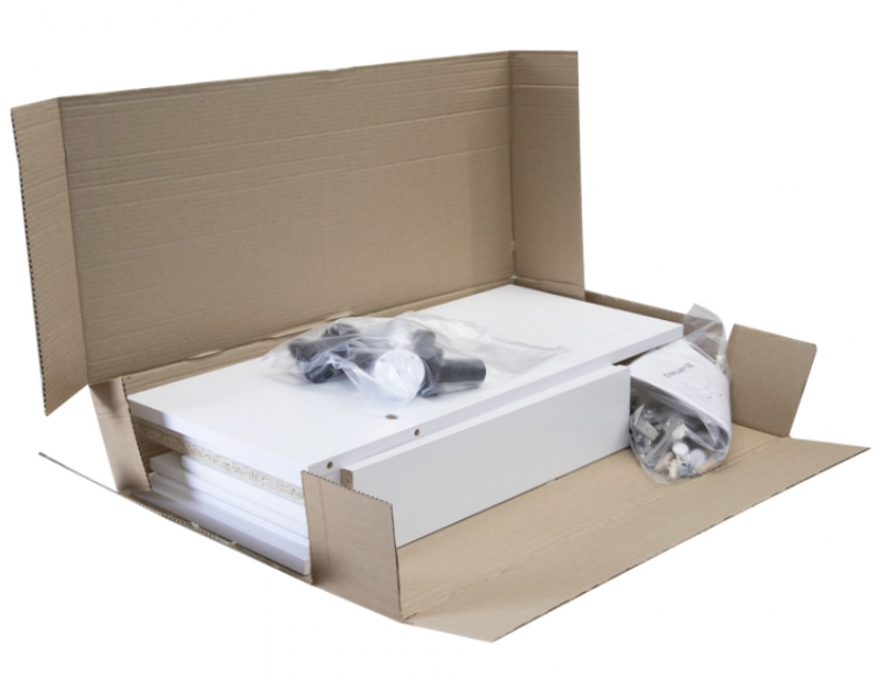 Тумба под раковину Mixline СТАНДАРТ-55 напольная белая (под раковину Уют 55) идет в разобр виде