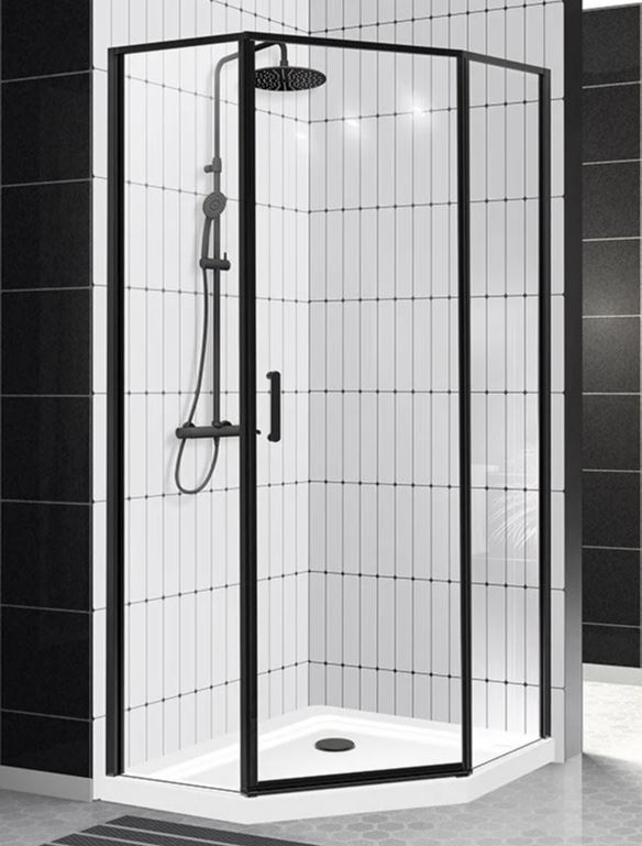 Душевой уголок BelBagno Uno 195 P 1 100 C Nero профиль черный, стекло прозрачно