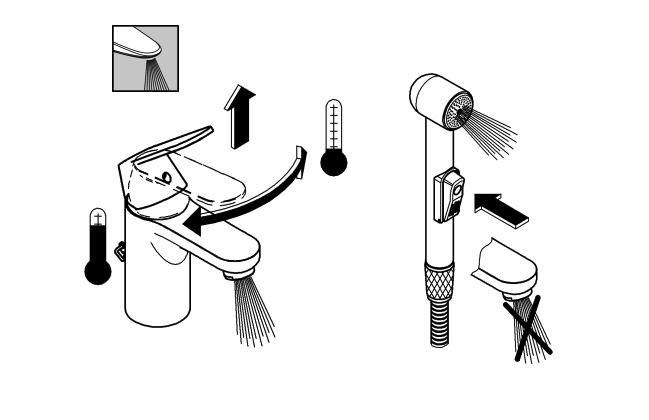 Смеситель для раковины GROHE BauEdge с гигиеническим душем, хром (23757001)