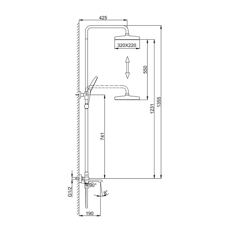 Душевая стойка со смесителем Frap F2484