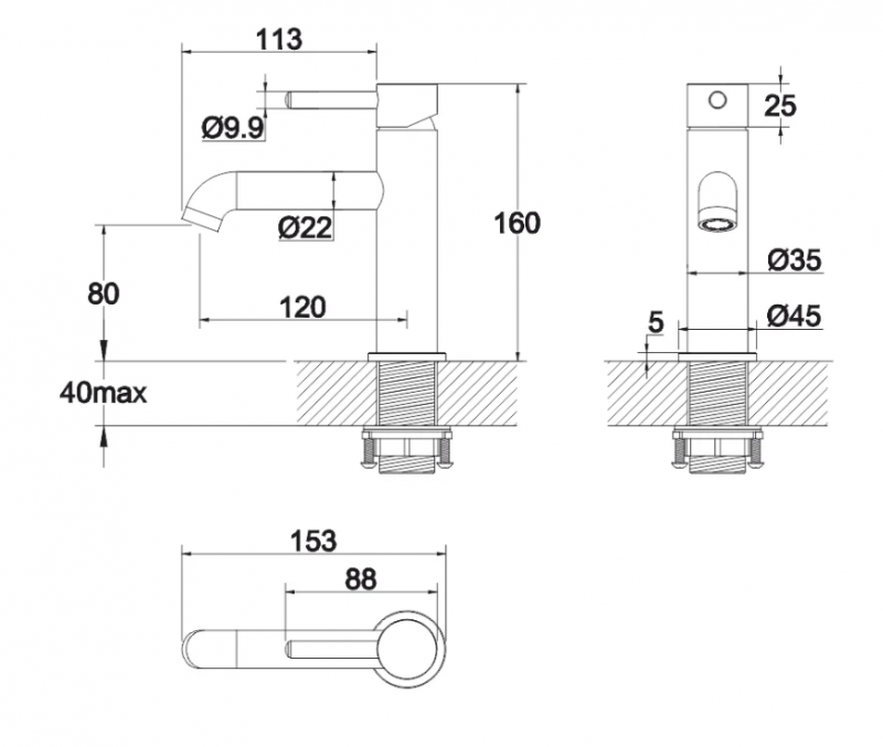 Смеситель для умывальника WHITECROSS Y Y1210CR (хром)