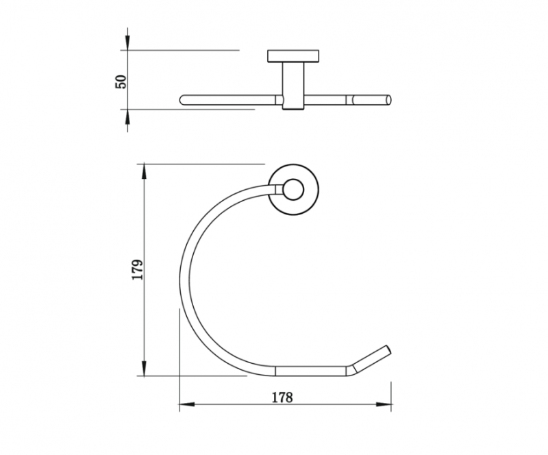 Полотенцедержатель кольцо WHITECROSS Ergo ER2254GL (золото)