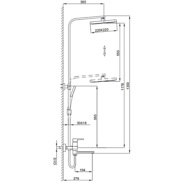 Душевая стойка со смесителем Frap F2460